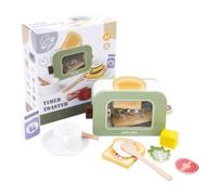 Jouet de cuisine - Grille-Pain Toasteur en Bois pour Enfants - Imitation Électroménager +3 ans - 13 Pièces