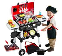 Jouet de Cuisine pour Enfants Barbecue Grill Set de Jeux Cuisine Jouets interactifs avec fumée Son Lumière Simulation Chef Tablon Chapeau Petit Chef Faire Semblant de Jouer Accessoires Cadeau