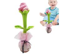 Jouet de danse de fleurs dansantes | Wriggle qui chante des fleurs de rose, activité d'apprentissage éducative amusante pour enfant, jouet musical électrique rose, recharge USB pour salle de jeux