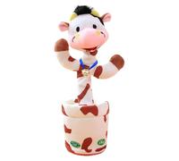 Jouet de Danse en Peluche Interactive - Adorable Jouet de Vache éducatif en Forme d'animal | Chiffres en Peluche de Vache de Lapin électrique, Animale parlante pour, 12x36 cm