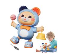 Jouet de danse ours en peluche mignon avec fonctions musicales et | Jouet de parole et d'apprentissage pour enfants et jeunes garçons à la maison pour dormir Pâques, anniversaire et