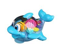 Jouet de dauphin lumineux : animal électrique pour , lumières colorées et design interactif | Jouet musical dauphin avec mobilité flexible, modèle mécanique avec engrenages visibles