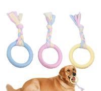 Jouet de dentition interactif pour petit chien | Lot de 3 grands anneaux de dentition interactifs réutilisables pour chiens âgés de 2 à 8 mois