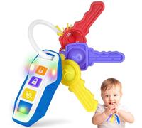 Jouet de dentition pour bébé, clé de voiture, jouet à mâcher, jouet d'apprentissage sensoriel avec musique et lumières, cadeau éducatif pour la petite enfance/jouet de voyage pour garçons et filles