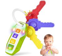 Jouet de dentition pour bébé, clé de voiture, jouet à mâcher, jouet d'apprentissage sensoriel avec musique et lumières, cadeau éducatif pour la petite enfance/jouet de voyage pour garçons et filles