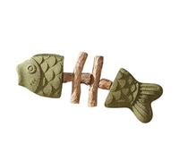 Jouet de dentition pour chaton - Jouet à mâcher pour chat - Nettoyeur interactif des dents de chat - Teether en forme d'os de poisson pour chaton - Jouet résistant aux morsures en caoutchouc souple