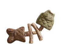 Jouet de dentition pour chatons en forme d'arête de poisson - Joueet interactif à mâcher en bois poure chats | Anneau de dentitwion naturel pourr soulager l'ennui | Aide à la santé bucco-dentaire des