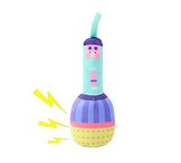 Jouet de dentition pour chien - Style microphone en peluche, construction douce durable, peluche qui fait du son, accessoire à mâcher doux | Jouet de jeu pour animal de compagnie pour l'entraînement à