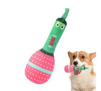 Jouet de dentition pour chien - Style microphone en peluche, durable, construction douce, jouet à mâcher doux - Jouet à mâcher doux - Jouet pour animaux de compagnie à mordre, faire de l'exercice, se