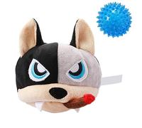 Jouet de dentition pour chiot, jouet interactif en peluche avec balle couineuse - Jouet à mâcher doux et résistant aux morsures pour animaux de compagnie pour grands chiens et mâcheurs agressifs
