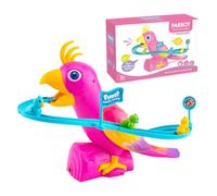 Jouet de diapositive de dinosaure d'escalade - 11.81x10.63x8.27 pouces Cartoon Escalator Playset, Duck Parrot Stairs Track, électrique avec musique et lumières colorées | Divertissement de vacances in
