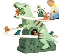 Jouet de dinosaure pour escaliers | Jeu de piste avec lumières et musique pour dinosaures, jeu interactif de montagne russe réaliste pour enfants et filles, intérieur extérieur, parc et Noël