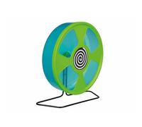 TRIXIE Roue d'exercice ø 28 cm - à poser ou à accrocher - facile à manier et silencieuse - surface de course fermée - plastique - diverses couleurs au hasard - 61011