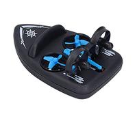 Jouet de Drone RC, Voiture Télécommandée, Simple à la Mode 3 en 1 Drone/Bateau/Voiture Retournement à 360° Unique Bateau Volant Rechargeable par USB Bateau TéléCommandé électrique pour 14+(Bleu)