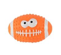 Jouet de football couineur interactif pour chien de 8,9 cm, balle de rugby à picots avec couineur, jouets à mâcher en caoutchouc robuste pour l'entraînement des dents propres
