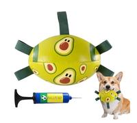 Jouet de football interactif en PU - Boule pour chien avec sangle, de morsure dur, design sportif | Accessoire d'entraînement et d'exercice pour la course dans le jardin, cour, pa