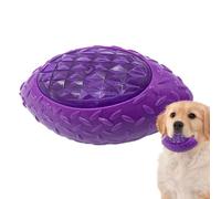 Jouet de football pour chien - Balle clignotante en caoutchouc - Jouet interactif à mâcher - Jouet durable pour chiens de petite et moyenne taille - Temps de jeu et santé bucco-dentaire - Leu
