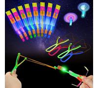 Jouet de Fronde, 20 Pièces Lumineux Catapulte Volant Jouet, Hélices Lumineuses Jouets, Extensible Drôle Jouets de Décompression pour Enfants comme Cadeaux d'anniversaire, Farce et Attrape