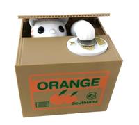 Jouet de gestion de l'argent pour enfants - Activation vocale - Tirelire automatique voler des pièces de monnaie - Chat gourmand - Compatible avec les pièces de monnaie B