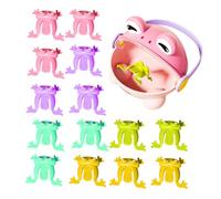 Jouet de grenouille rebondissant - Tapon de presse vibrant, remplisseurs de sac Goody | Bulk 36-PC Frogs en plastique avec seau de transport, jeu de puzzle interactif pour les anniversaires et récompe