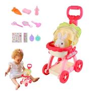 Jouet de Jeu de Chariot pour Animaux de Compagnie, Ensemble de Chariot de Jeu pour Les Tout-Petits, Porte-Chien en Peluche avec Son à Induction de chansons, Jeux éducatifs et de Simulation Jeux de