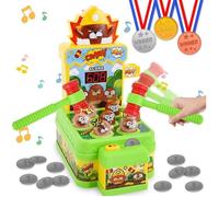 Jouet De La Taupe, Hit Mole avec 2 Marteaux+12 Devises de Jeu, Mini Jeu d'arcade électronique, Interactif Marteler des Jouets Enfant