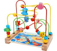Jouet de Labyrinthe de Perles en Bois Naturel pour Les Tout-Petits, Jouet Montagnes Russes raisonnement Spatial, Bloc Construction Coordination œil-Main pour l'éducation précoce