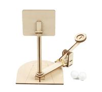 Jouet de lancer de basket-ball de bureau avec cerceau en bois, ensemble de construction de bras élastiques pour jeu de table en intérieur et démonstration en classe, modèle de construction pratique, à