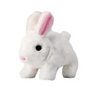Jouet de Lapin électrique, Animaux en Peluche de Jouet de Lapin rebondissant réaliste - Jouet Interactif Lapin de Paques, Sauter, Trembler Le Nez, Les Oreilles remuant, Cadeau de Pâques