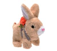 Jouet de lapin électronique - lapin en peluche avec sac à dos, éclairer un animal en peluche éducatif | Cadeau de Pâques interactif, sons et mouvements engageants, compagnon amusant pour les ,
