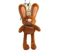 Jouet de lapin en peluche, pendentif pour tirer les oreilles, 12 x 8 cm plus doux avec fonction interactive, accessoires pour animaux en peluche, porte-clés en peluche avec design mignon, cadeau de