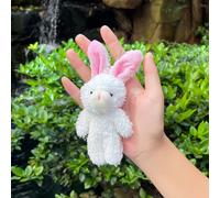 Jouet De Lapin Mignon Avec Rouge À Lèvres Intégré Teddy Ours Porte-Clés Sac À Main Décoration En Peluche Petit Ours Gros Couleur Unique: Pure Blanc Avec Chaîne Perlée
