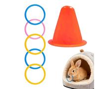 Jouet de lapin - Seau à crème glacée, jouets d'enrichissement de lapin, jouets éducatifs interactifs de formation, jouet de puzzle interactif empilable, anneaux de pour cage intérieure de petit