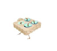 Jouet de l'Autorité des perroquets - Planche à coller en bois - Puzzle d'oiseaux - Jouet interactif avec plaques d'assise et couvercle coulissant pour shot, cockatiel, conférence, exercices d'oiseaux