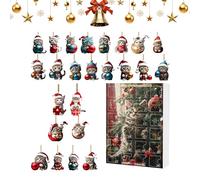 Jouet de l'Avent de Noël 2025 | Calendrier de compte à rebours 2D en acrylique 2D pour enfant, joli pendentif de Noël pour femme, sœur, amie, enfant, fille, fille