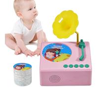 Jouet de lecteur de phonographe, gramophone musical pour , Jouet musical phonographe pour l'éducation précoce avec 96 cartes, Boîte à musique phonographe pour de 3 à 6 ans, apprentissage musical présc