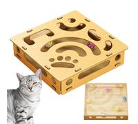 Jouet De Lime À Griffes Chat | Labyrinthe Interactif avec 4 Balles À Clochettes,Puzzle À Gratter pour Félins,pour Chiot Lapin Jeu À La Maison en Intérieur Chien Animal De Compagnie