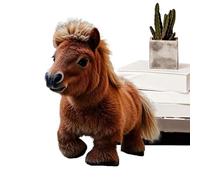 Jouet de marche en peluche pour cheval - Poney robot réaliste | animale éducative douce à poils courts | Animal de compagnie interactif en cuir synthétique offrant une récréation engageante - C