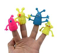Jouet De Marionnette À Doigt En Plastique Tpr Pour Enfants, 4 Pièces/Ensemble De Nouveauté, Expression Mignonne, Jouet Éducatif Pour Raconter Une Histoire