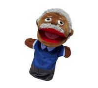Jouet de marionnette à Main - en Peluche Noire avec Large Bouche | Grands Parents interactifs, Maman, Papa, Mains, poupées, Amusement d'apprentissage avec scénario de Spectacle pour Filles