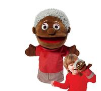 Jouet de marionnette à Main - en Peluche Noire avec Large Bouche | Grands Parents interactifs, Maman, Papa, Mains, poupées, Amusement d'apprentissage avec scénario de Spectacle pour Filles