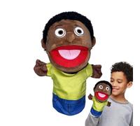 Jouet de marionnette à Main - Poupées en Peluche Noires - Design de à Bouche Large - Jeu de poupées pour Maman et Papa - Jouet interactif pour raconter des Histoires - Jouet éducatif en