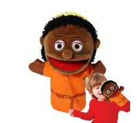Jouet de marionnettes à la Main - Marionnettes en Peluche de la Famille Black People, Douce avec à Bouche Large | Marionnette Interactive avec Grands-Parents, Maman, Papa, Amusement