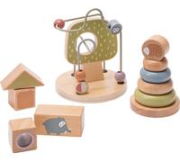 jouet de motricité howa Boucle de motricité Tour d'empilement Blocs de construction 'little woods' en bois 3 pièces 6028