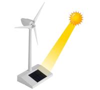 Jouet de moulin à vent solaire - Conception d'affichage de mouvement renouvelable, structure rotative alimentée par énergie, unité de modèle pédagogique décorative, simulation d'apprentissage légère |