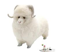Jouet de mouton en peluche, décoration d'agneau réaliste, de mouton de 6 × 4 pouces avec douceur, figurine en peluche confortable, décoration d'intérieur avec fonction mignonne, accessoire de m