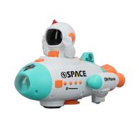 Jouet de Navette Spatiale éclairant, Rotation à 360 Degrés, Décollage électrique pour Enfants, Matériau ABS, 1 unité (Blue)