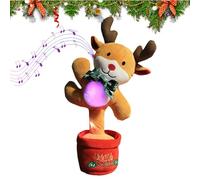 Jouet De Noël Chantante Et Dansante, Adorable Peluche Électrique Lumineuse avec 3 Chansons De Noël, Décoration Amusante pour La Maison Et Le Bureau, Rechargeable par USB