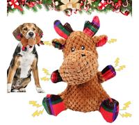 Jouet de Noël pour chien - Élan qui couine pour petits chiens - Jouet interactif en peluche