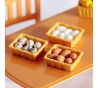 Jouet De Nourriture Miniature, Scène De Vie, Ensemble De Modèles D'¿Ufs En Boîte, Accessoire De Décoration De Maison De Poupée